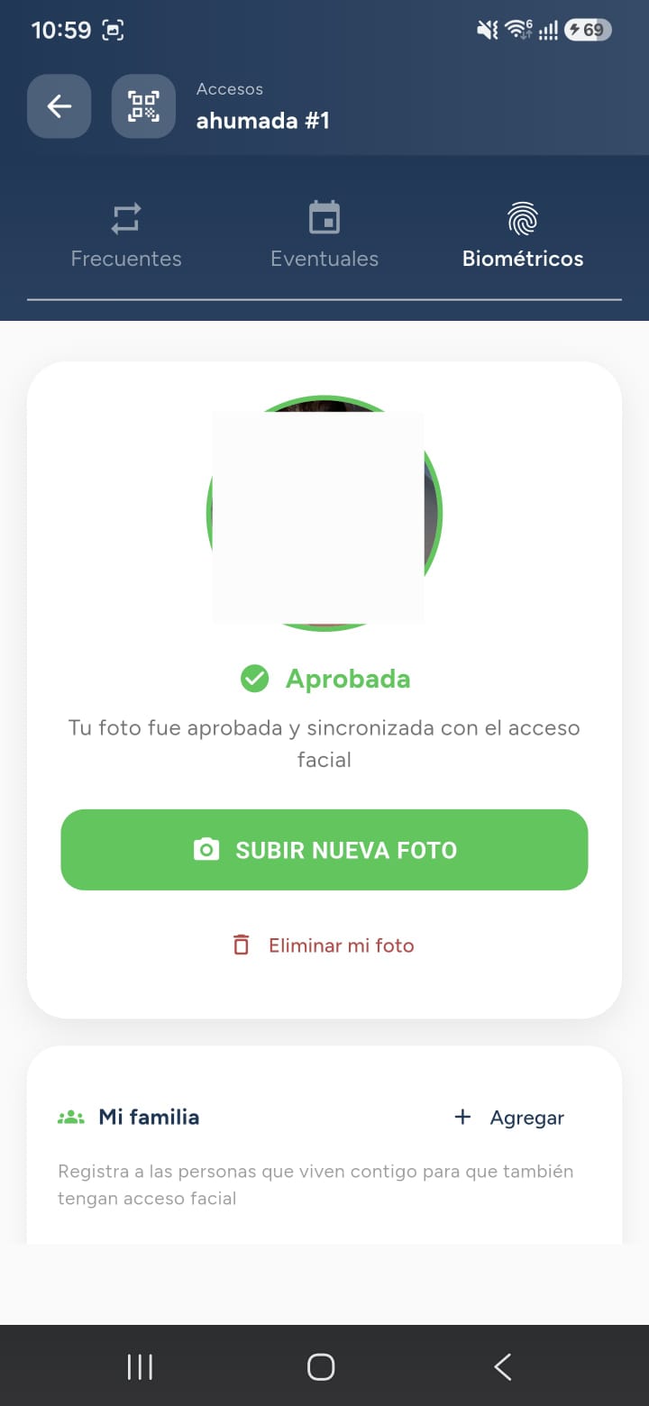 Reconocimiento facial del residente