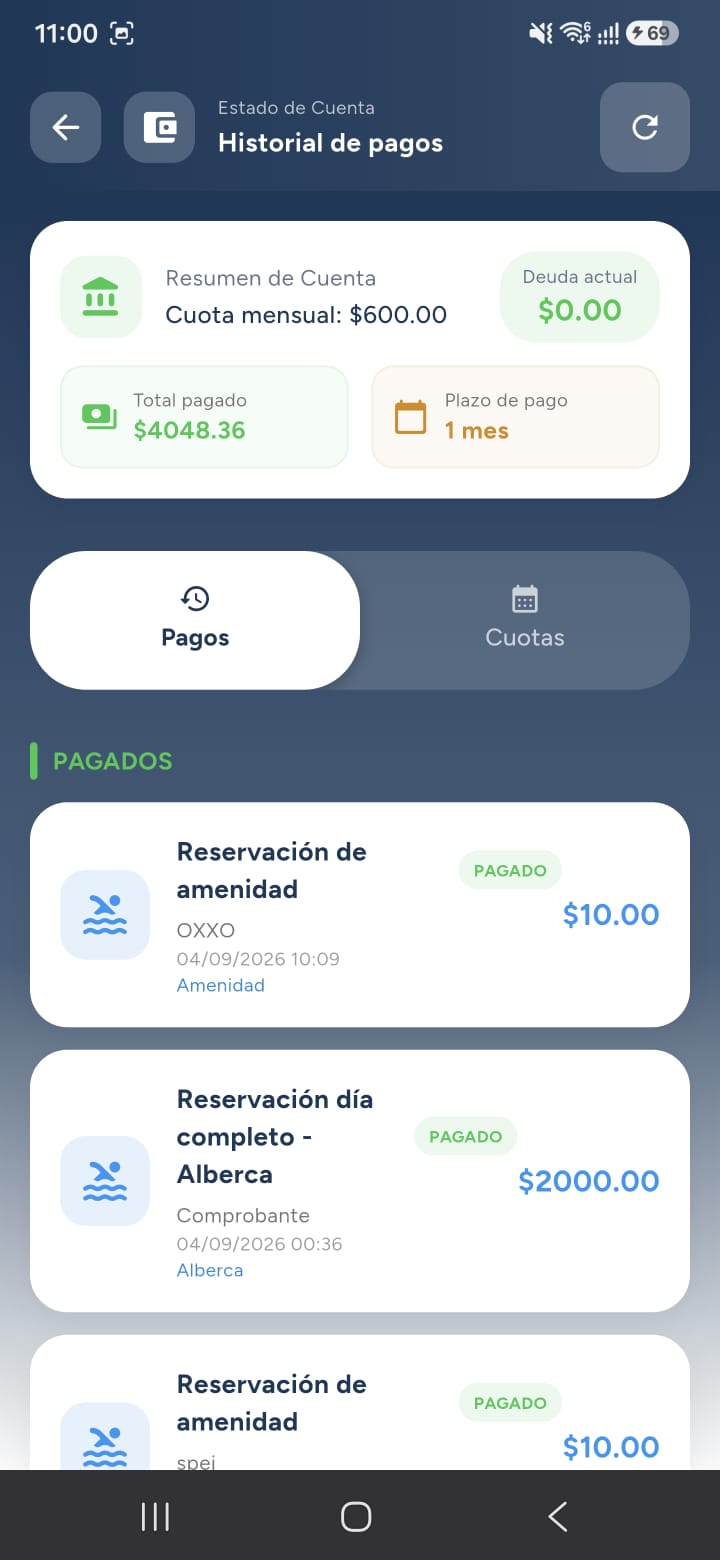 Estado de cuenta e historial de pagos