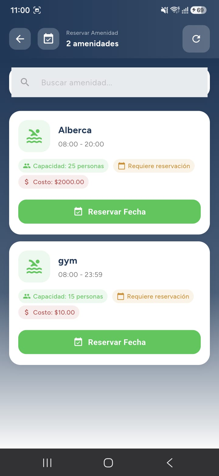Reservar amenidad